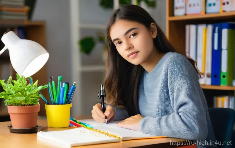 고등학교 자율학습 효과적으로 하는 법 - **Prompt: Focused Student Mastering Concepts with Mind Maps and Active Reading**
A bright, well-...